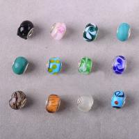 Lampwork Beads, handmade, brass double core without troll & mixed Approx 5mm 