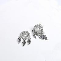 925 Sterling Silver Dream Catcher Earring, platinum plated, hypo allergic & for woman 