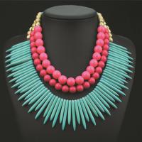 Turquoise Jewelry Necklace, Synthetic Turquoise, with Acrylic, for woman 480mm Approx 18.5 Inch 