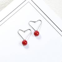 South Sea Shell Stud Earrings, 925 Sterling Silver, with Shell Pearl, Heart, platinum plated, hypo allergic & for woman 