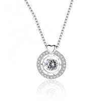 Cubic Zirconia Micro Pave Sterling Silver Pendant, 925 Sterling Silver, platinum plated, hypo allergic & for woman & with cubic zirconia Approx 2-3mm 