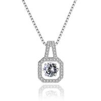 Cubic Zirconia Sterling Silver Pendants, 925 Sterling Silver, platinum plated, hypo allergic & for woman & with cubic zirconia Approx 2-3mm 