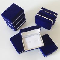 Plastic Cufflinks Gift Box, with Flocking Fabric 