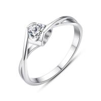 Cubic Zircon Brass Finger Ring, with Cubic Zirconia, platinum color plated, without 925 words & for woman, nickel, lead & cadmium free 