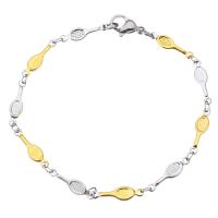 Two Tone Stainless Steel Bracelets, plated, for woman Approx 7 Inch 