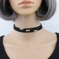 Velveteen Cord Choker Necklace, for woman, black, 300mm Approx 11 Inch 