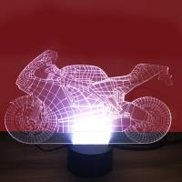 LED Colorful Night Lamp, ABS Plastic, with Acrylic, Motorcycle, touching switch & with USB interface & with LED light & change color automaticly 