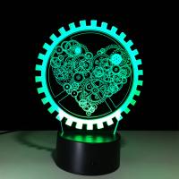 LED Colorful Night Lamp, ABS Plastic, with Acrylic & with USB interface & with LED light & change color automaticly 