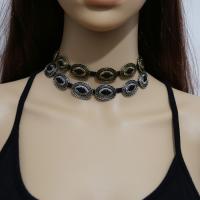 Zinc Alloy Choker Necklace, plated, for woman & with rhinestone lead & cadmium free, 300mm Approx 11 Inch 