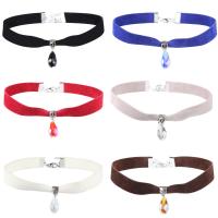 Velveteen Cord Choker Necklace, for woman, mixed colors, 300mm Approx 11 Inch 