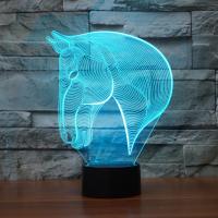 LED Colorful Night Lamp, Acrylic, with ABS Plastic, Horse, with USB interface & with LED light & change color automaticly 
