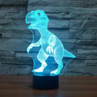 LED Colorful Night Lamp, Acrylic, with ABS Plastic, Dinosaur, with USB interface & with LED light & change color automaticly 