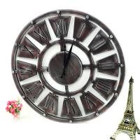 Reloj En La Pared, madera, rueda de engranaje, con número romano & con el patrón del número & diferentes estilos para la opción, 600x12mm, Vendido por UD