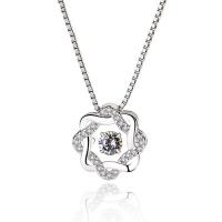 Cubic Zirconia Sterling Silver Pendants, 925 Sterling Silver, Eight Point Star, platinum plated, for woman & with cubic zirconia Approx 2-3mm 