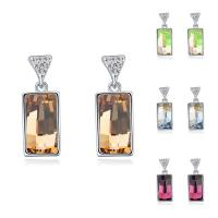 CRYSTALLIZED™ Elements Crystal Drop Earring, Brass, with CRYSTALLIZED™, Rectangle, platinum plated, for woman & faceted nickel, lead & cadmium free 