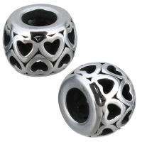 Stainless Steel Large Hole Beads, Drum, hollow & blacken Approx 5.5mm 