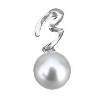 Cultured Pearl Sterling Silver Pendants, 925 Sterling Silver, with Freshwater Pearl, 20mm Approx 