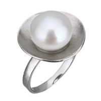 Kultivierten Süßwasser Perle Ring, 925 Sterling Silber, mit Natürliche kultivierte Süßwasserperlen, für Frau, 17mm, Größe:5, verkauft von PC