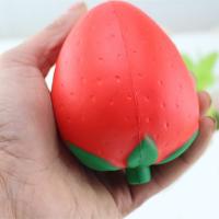 Missley Relieve Stress Squishy Toys, PU Leather, Tomato, 100mm 