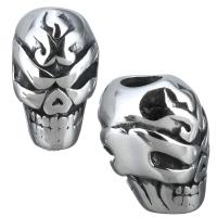 Stainless Steel Large Hole Beads, Skull, blacken Approx 3mm 