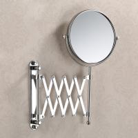 Miroir d'alliage de zinc, avec verre, Placage de couleur platine, rotatif & multifonctionnel & double face, 150mm, Vendu par PC