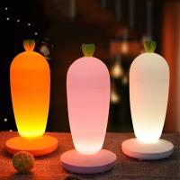LED Colorful Night Lamp, ABS Plastic, with Silicone, Carrot, with USB interface & with LED light & touch style 