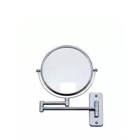 Iron Cosmetic Mirror, Stainless Steel, with Glass, rotatable & retractable & double-sided, original color 