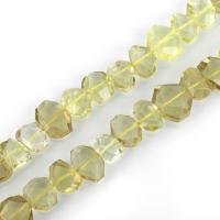 Perles de Quartz naturel de citron, quartz citron, facettes, 12-17x13-22x6-10mm Environ 1.5mm Environ 15 pouce, Environ Vendu par brin