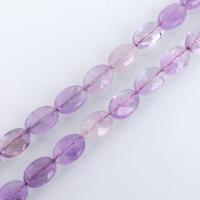 Natural Amethyst Beads, Flat Oval Approx 1mm Approx 15.5 Inch, Approx 