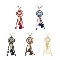Fashion Sweater Chain Necklace, Zinc Alloy, with PU Leather & Nylon Cord & Glass Seed Beads & Resin, with 2.7lnch extender chain, gold color plated, for woman 150mm Approx 31.5 Inch 