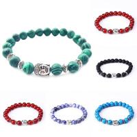 Wrist Mala, Gemstone, with Zinc Alloy, Round, plated & Buddhist jewelry & Unisex & frosted, 8mm Approx 6.5 Inch 