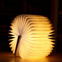 Paper Folding Pages Light, with Wood, button switch & with USB interface & with LED light 