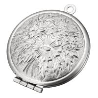 Stainless Steel Locket Pendant, Flat Round, original color Approx 2mm, Inner Approx 19mm 