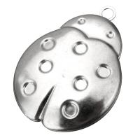 нержавеющая сталь Медальон Подвеска Настройка, Божья коровка, оригинальный цвет отверстие:Приблизительно 3mm, внутренний диаметр:Приблизительно 3, 2 продается PC
