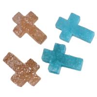 Natural Agate Druzy Pendant, Ice Quartz Agate, Cross, druzy style 9-10x13-14x4-5mm Approx 1.5mm 