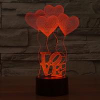 LED Colorful Night Lamp, ABS Plastic, with Acrylic, Letter, word love, with USB interface & change color automaticly 