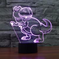 LED Colorful Night Lamp, ABS Plastic, with Acrylic, Dinosaur, with USB interface & change color automaticly  
