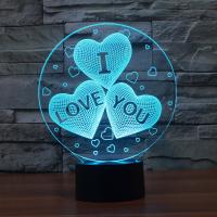 LED Colorful Night Lamp, ABS Plastic, with Acrylic, Letter, word I love you, with USB interface & change color automaticly 