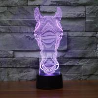 LED Colorful Night Lamp, ABS Plastic, with Acrylic, Horse, with USB interface & change color automaticly  