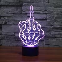 LED Colorful Night Lamp, ABS Plastic, with Acrylic, Hand, with USB interface & change color automaticly 