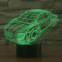 LED Colorful Night Lamp, ABS Plastic, with Acrylic, Car, with USB interface & change color automaticly  
