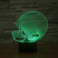 LED Colorful Night Lamp, ABS Plastic, with Acrylic, Helmet, with USB interface & change color automaticly  