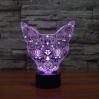 LED Colorful Night Lamp, ABS Plastic, with Acrylic, Cat, with USB interface & change color automaticly  