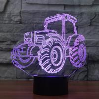 LED Colorful Night Lamp, ABS Plastic, with Acrylic, Tractor, with USB interface & change color automaticly  
