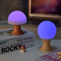 LED Colorful Night Lamp, ABS Plastic, with Silicone, mushroom, 7 gradient color & button switch & with USB interface 