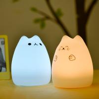 LED Colorful Night Lamp, Silicone, with PVC Plastic, charging and remote design & 7 gradient color & with LED light 
