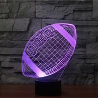 LED Colorful Night Lamp, ABS Plastic, with Acrylic, Rugby Ball, with USB interface & change color automaticly 