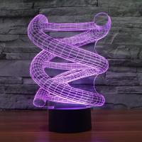 LED Colorful Night Lamp, ABS Plastic, with Acrylic, Helix, with USB interface & change color automaticly 