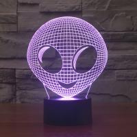 LED Colorful Night Lamp, ABS Plastic, with Acrylic, Alien, with USB interface & change color automaticly 