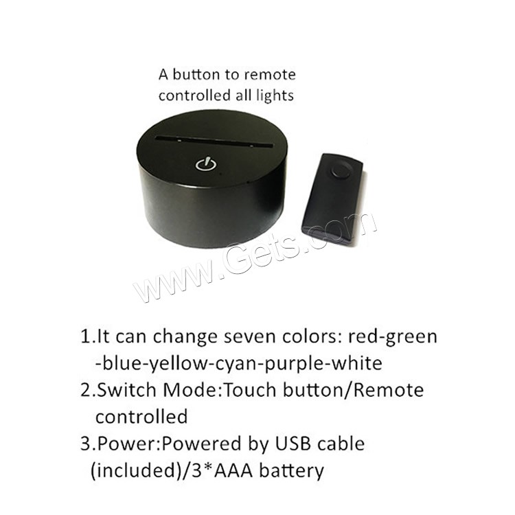 Bunte LED-Nachtlampe, ABS Kunststoff, Stier, mit USB-Schnittstelle & automatisch die Farbe wechseln & verschiedene Stile für Wahl & verschiedene Muster für Wahl, verkauft von setzen